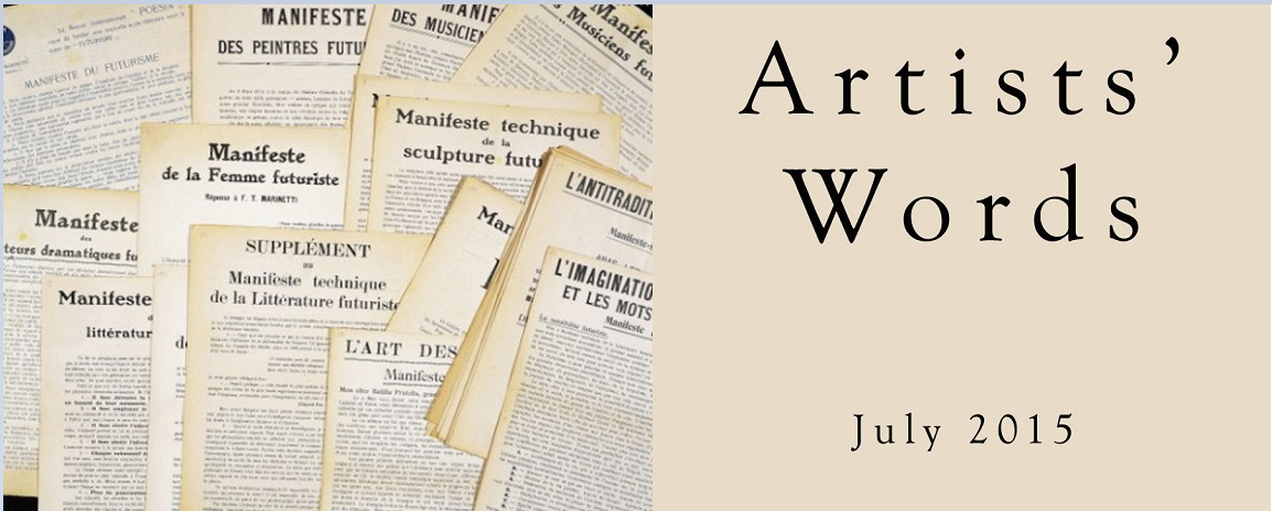 July 2015 Artists’ Words